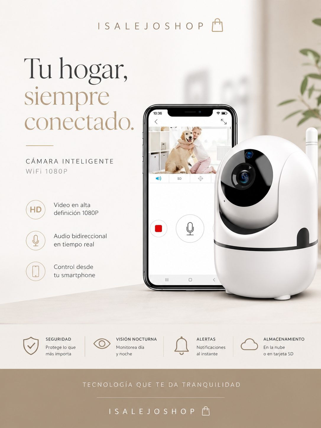 Cámara Inteligente WiFi 1080P