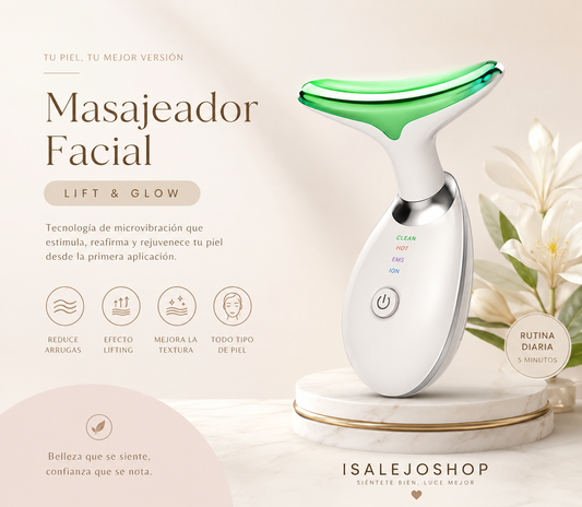 MASAJEADOR FACIAL ARRUGAS PAPADA LUZ LED