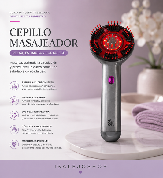 Cepillo Masajeador Eléctrico con luz LED