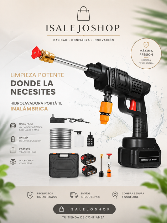 Hidrolavadora Portátil Inalámbrica de Alta Presión