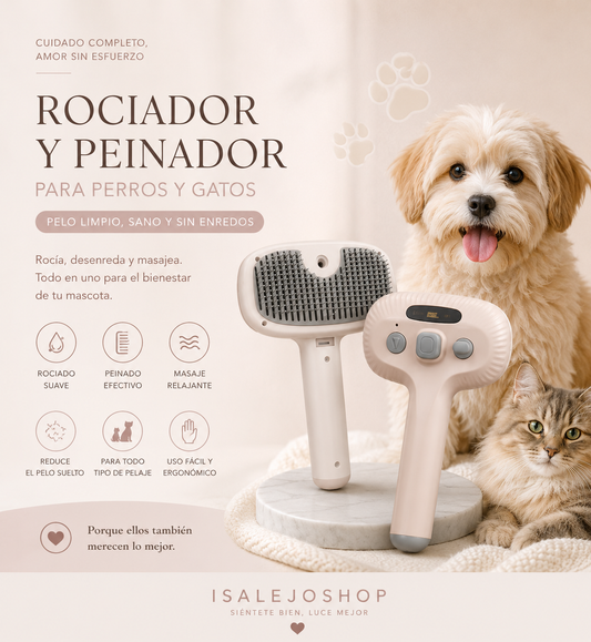 Cepillo Con Vapor Quita Pelo Mascotas