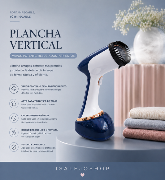 Plancha Vapor Eléctrica Vertical Portatil